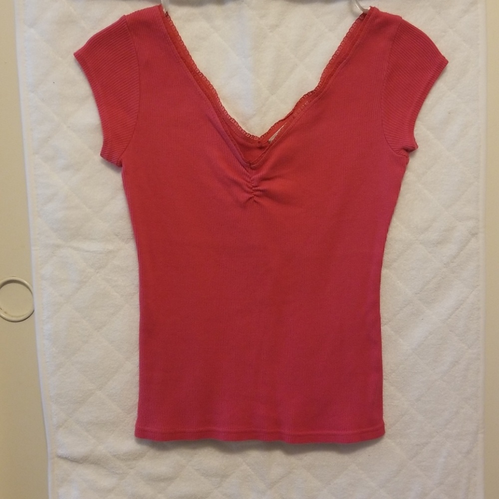 Energie Lacy V-neck Blouse sz L junior's